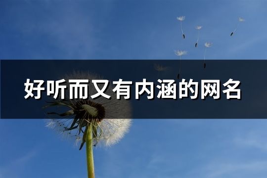 好听而又有内涵的网名(264个)