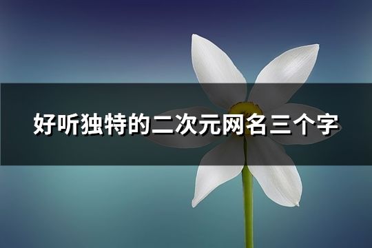 好听独特的二次元网名三个字(共128个)