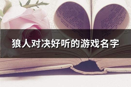 狼人对决好听的游戏名字(171个)