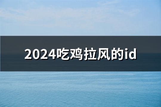 2024吃鸡拉风的id(共558个)