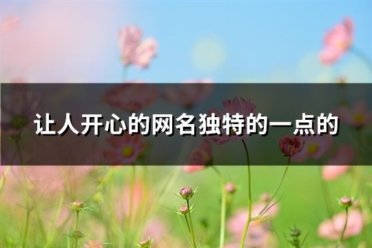 让人开心的网名独特的一点的(精选270个)