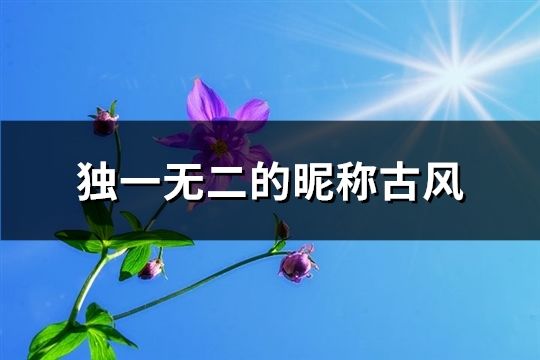 独一无二的昵称古风(精选280个)