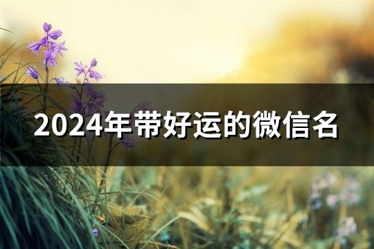 2024年带好运的微信名(精选199个)