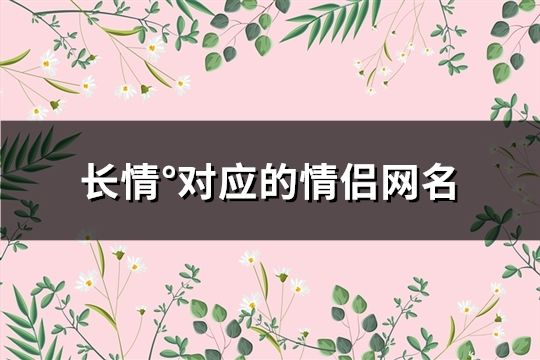 长情°对应的情侣网名(233个)