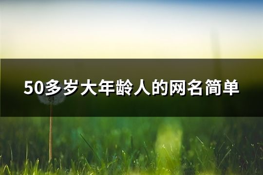 50多岁大年龄人的网名简单(192个)