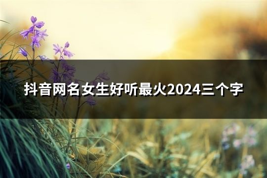 抖音网名女生好听最火2024三个字(共181个)