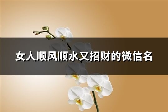 女人顺风顺水又招财的微信名(精选199个)