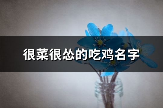 很菜很怂的吃鸡名字(精选289个)