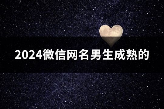 2024微信网名男生成熟的(共212个)